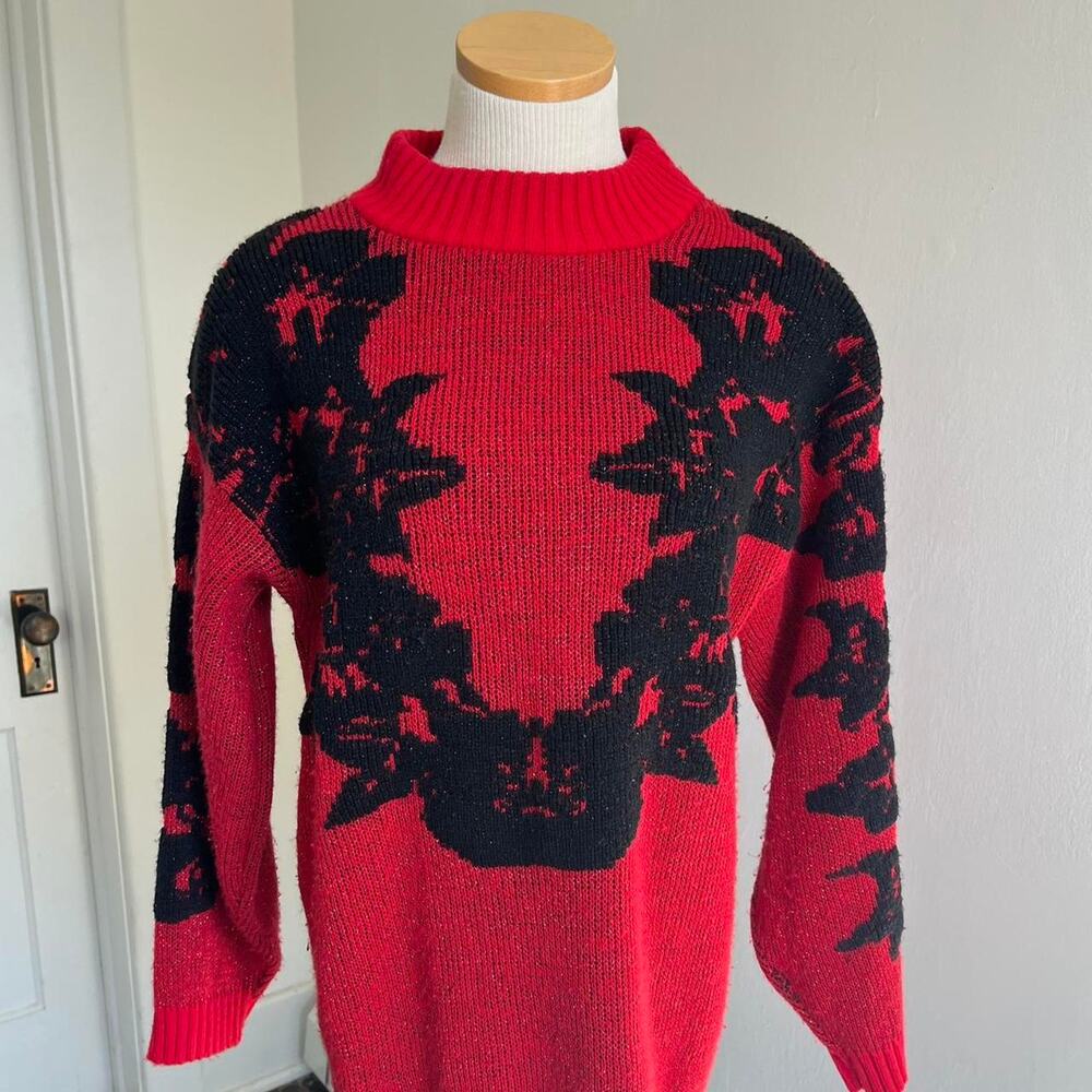 80s abstract metallic sweater in